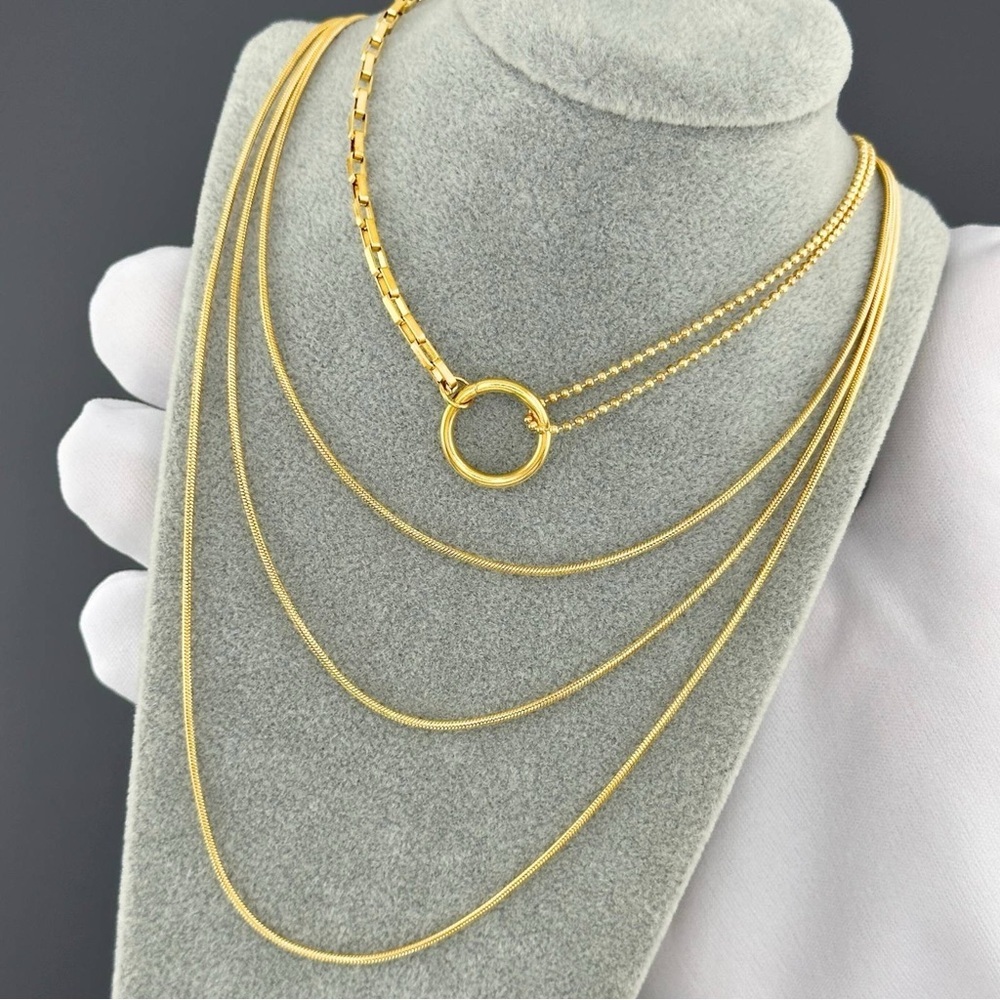 CIRCLE" NECKLACE, 18K GOLD PLATED STEEL - Picture 4 of 4
